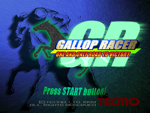 Gallop Racer title screen for Playstation